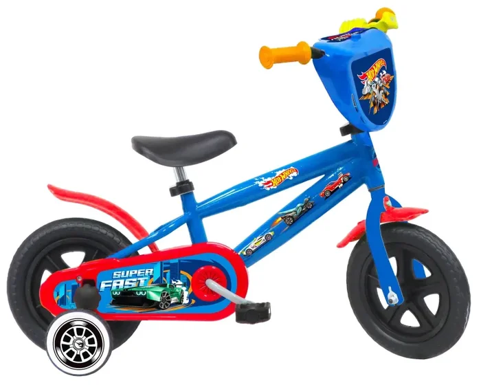 Bicicletta per Bambino 10” Senza Freni Gomme in EVA Hot Wheels Blu