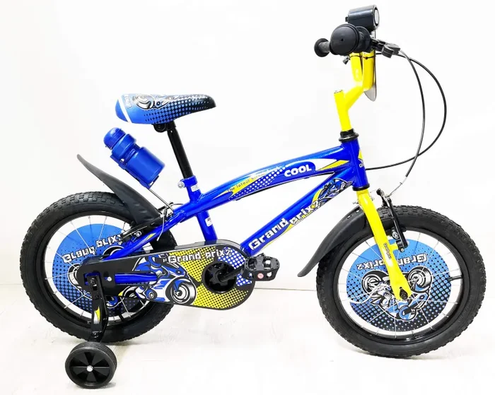 Bicicletta per Bambino 12″ 2 Freni con Borraccia e Scudetto Frontale Blu Fornitura