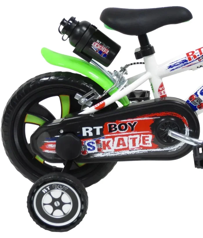Bicicletta per Bambino 12″ 2 Freni Gomme in EVA Rt-Boy Skate Bianca/Verde - immagine 2