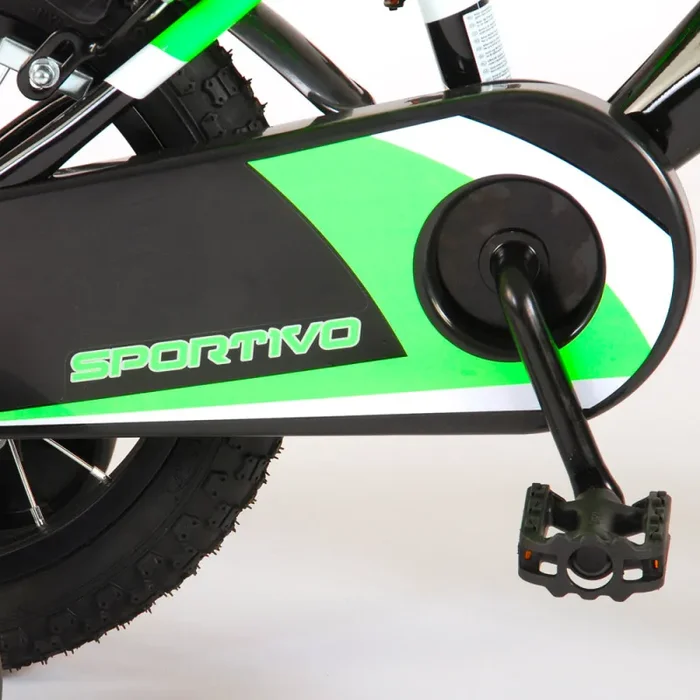 Bicicletta per Bambino 14″” 2 Freni Sportivo Verde Neon e Nero - immagine 2