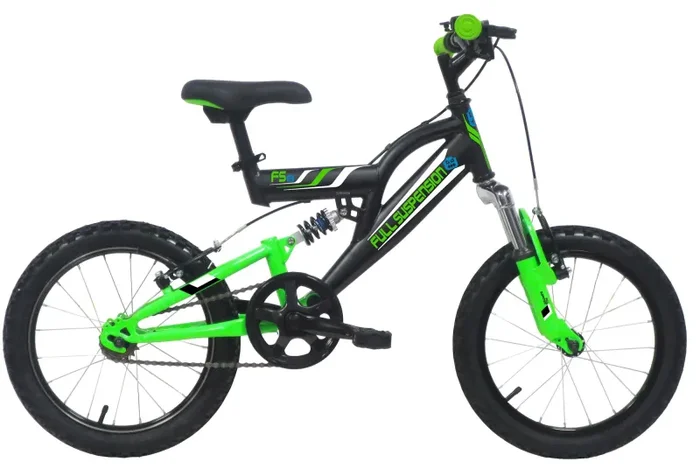 Bicicletta per Bambino 16″ 2 Freni Vbrake Full Suspension Nera Online