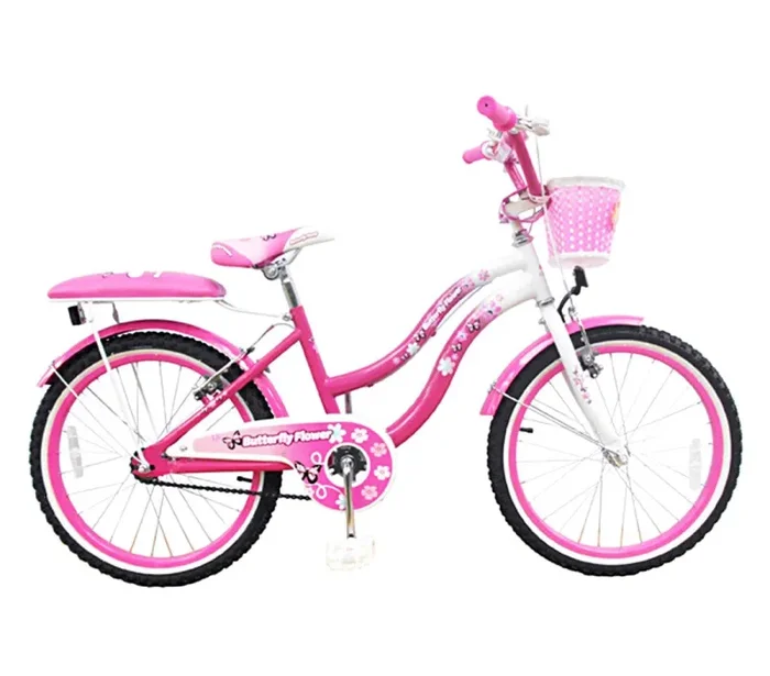 Biciclette per Ragazza 20″ con Cestino Butterfly Flower Rosa