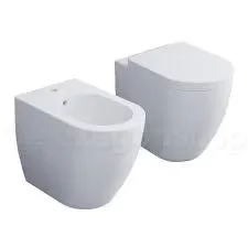 Bidet a terra SMILE Bianco Lucido – scarico universale Installazione a filo muro .Fissaggio incluso “