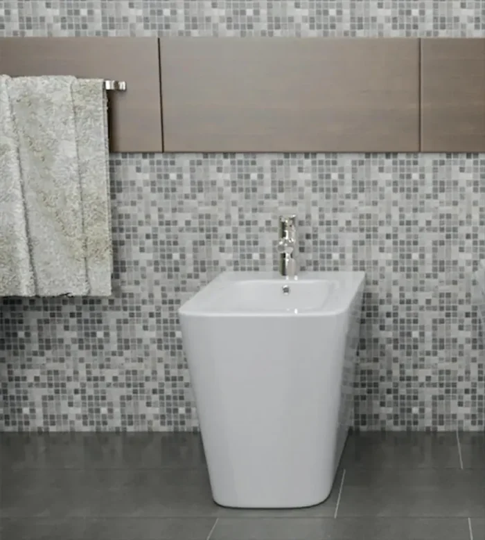 Bidet Filo a Muro in Ceramica 35x56x41 Cm Vorich Minimal Bianco Saldi - immagine 3