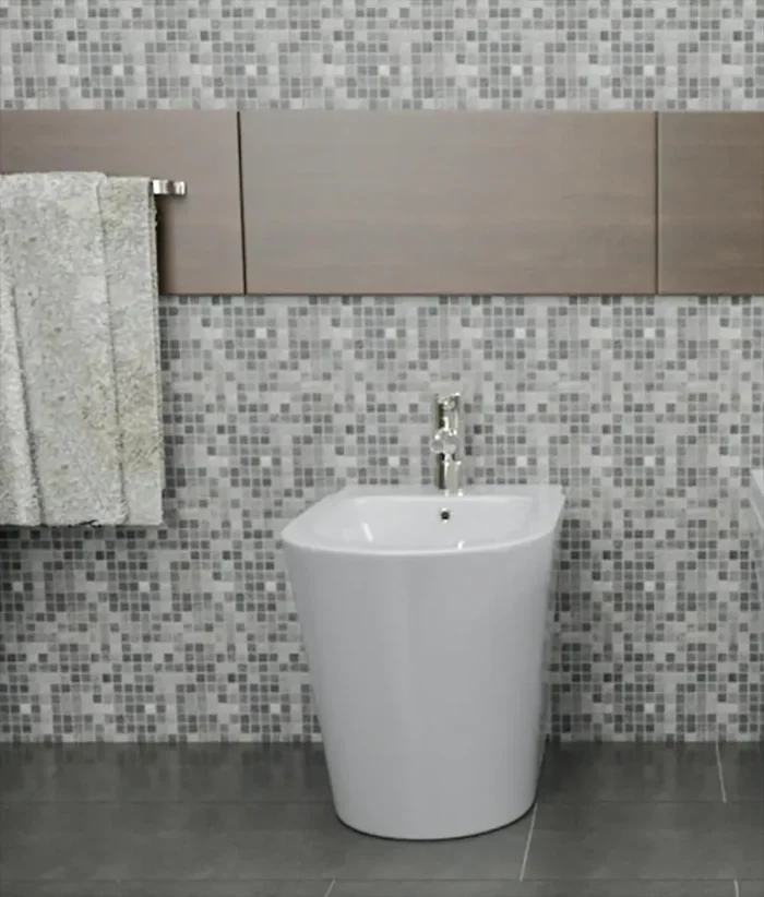 Bidet Filo a Muro in Ceramica 35x57x40,5 Cm Vorich Easy Bianco - immagine 2