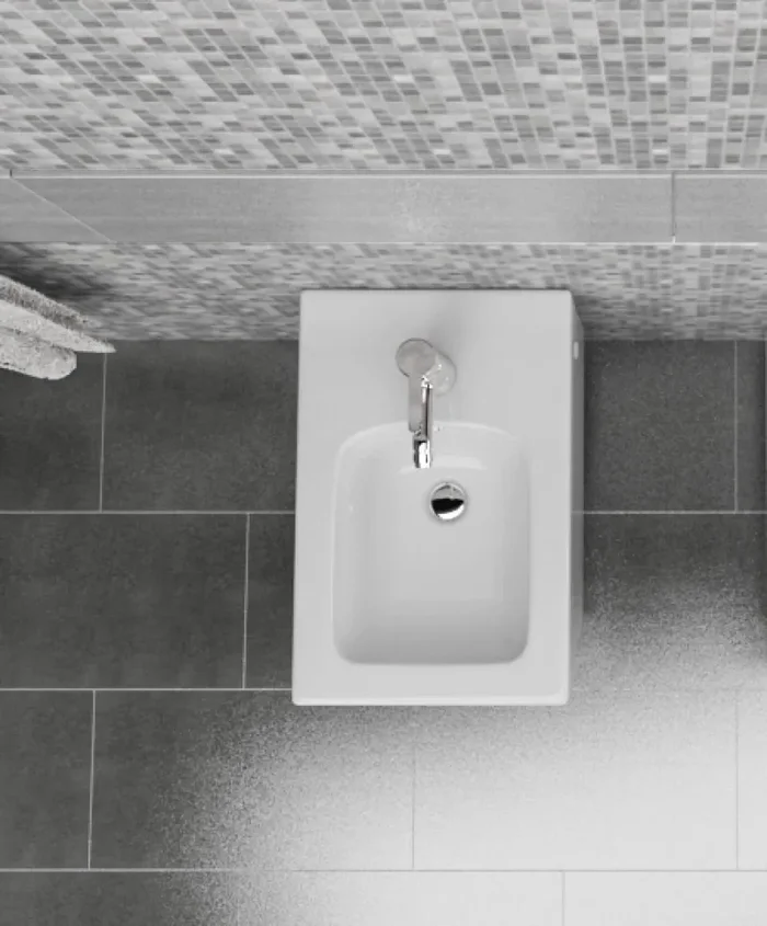 Bidet Filo Muro in Ceramica 35,5×55,5×39,5cm Vorich Square Bianco - immagine 3