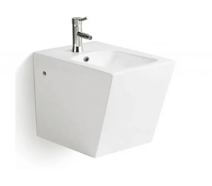 Bidet Sospeso in Ceramica 35,5×55,5×36,5 Cm Vorich Square Bianco
