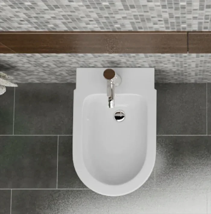 Bidet Sospeso in Ceramica 36,5×56,5×34,5 Cm Vorich Easy Bianco Vendita calda online - immagine 2