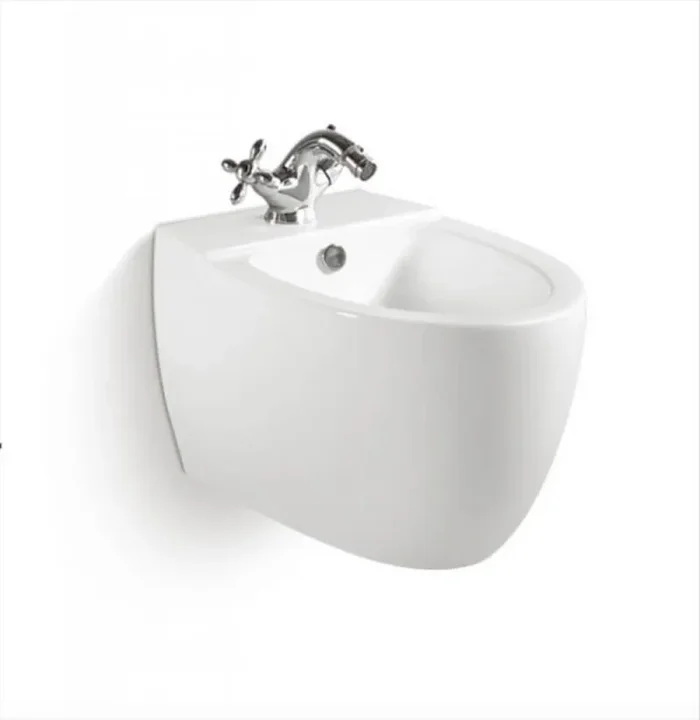 Bidet Sospeso in Ceramica 39x57x35 Cm Vorich Round Bianco