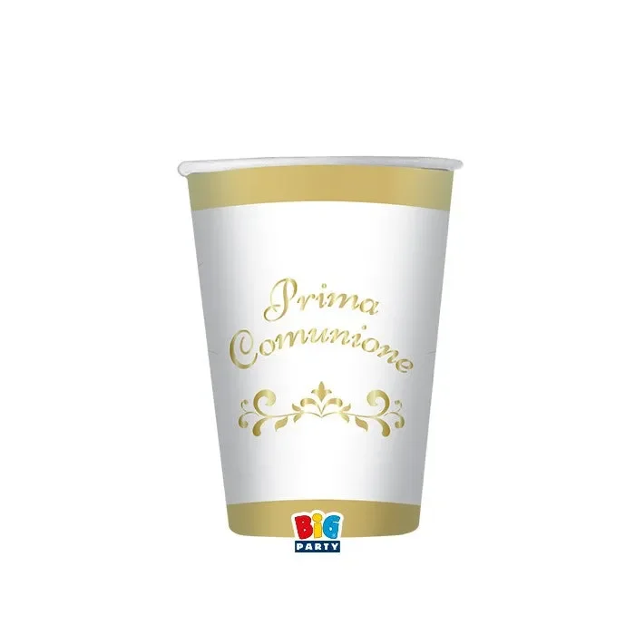 Big Party Bicchieri Prima Comunione Gold Cc 250 8 Pz Saldi