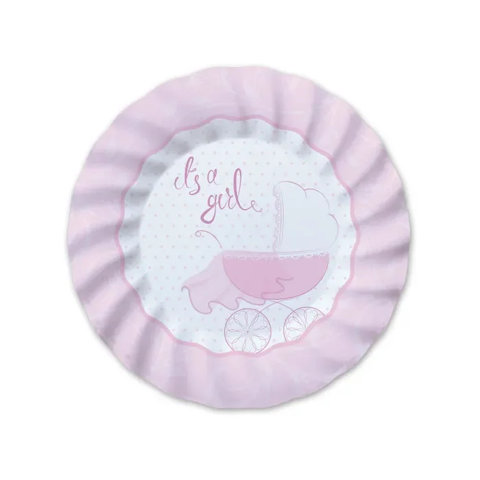 Big Party Piatti Carta D 20 Cm It’s a Girl Cf 8 Pz Rosa