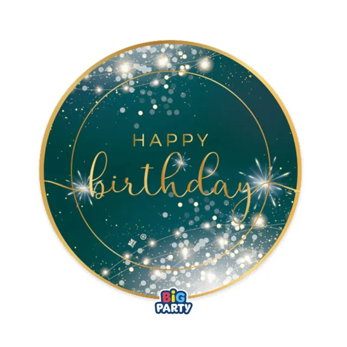 Big Party Piatti Carta Happy Birthday Glamour D 18 Cm Cf 6 Pz