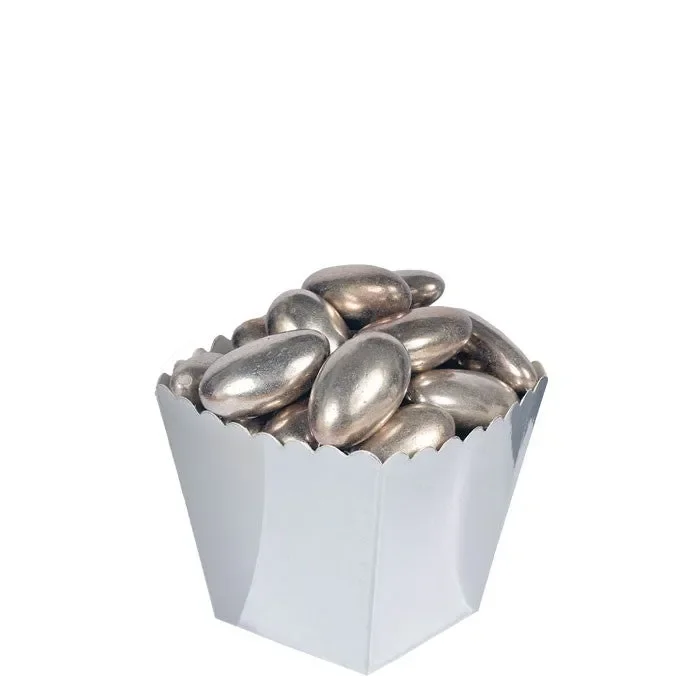 Big Party Sweety Box Mini 4 x 5,5 x 4 Cm Silver Metal Portaconfetti Cf 12 Pz