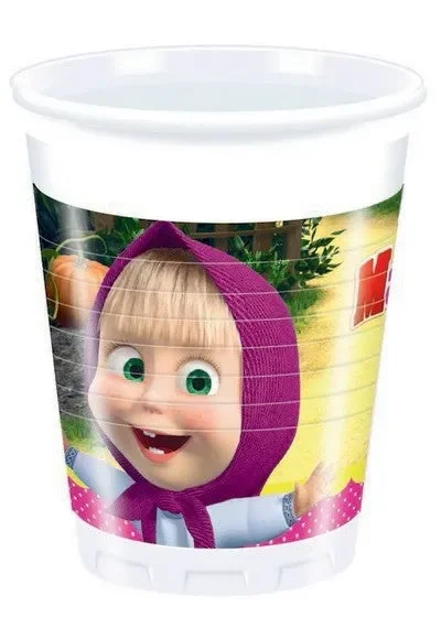 Bigiemme Bicchiere Masha e Orso 200 Ml 8 Pz