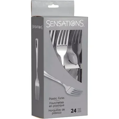 Bigiemme Forchette Plastica Metallizzate Argento H 19 Cm 24 Pz Vendita calda