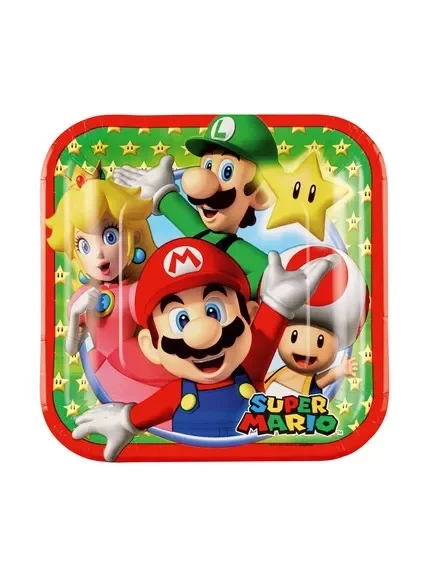 Bigiemme Piatto Super Mario Qudrato 18 Cm 8 Pz Vendita calda