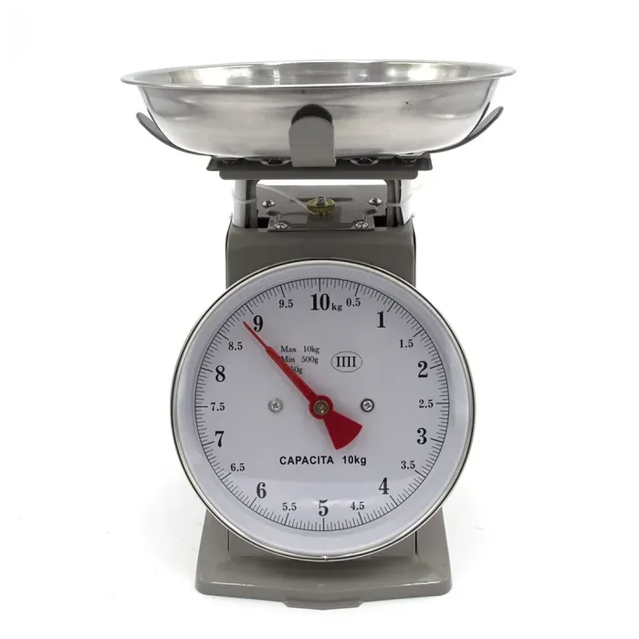 Bilancia Analogica da Cucina Max 10 Kg in Metallo Grigio