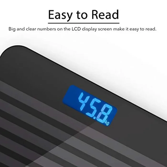 Bilancia Pesapersone Digitale Alta Precisione con Tecnologia Step-on,Bilancia Pesa Persona Digitale con Grande display a LCD, 5 kg-180 kg,argento elegante - immagine 3