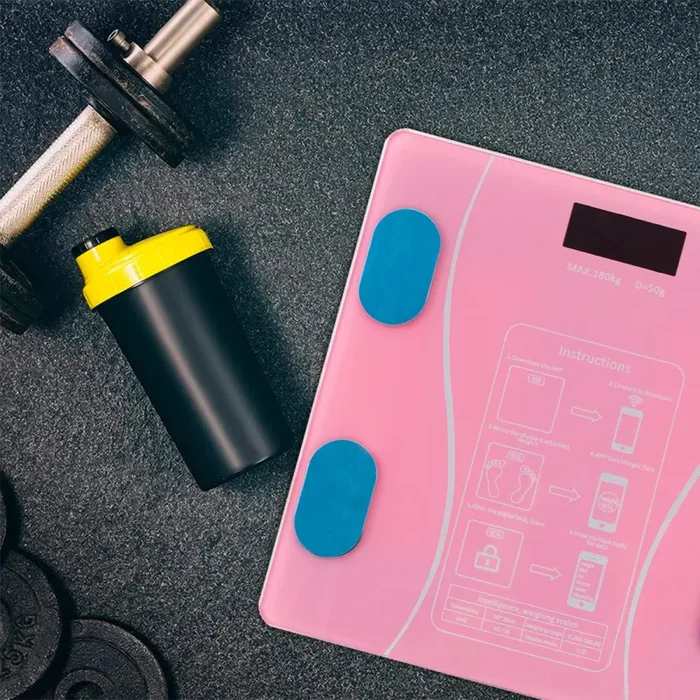 Bilancia Pesapersone Digitale Max 180 Kg in Vetro con App Bluetooth Rosa In saldo - immagine 2