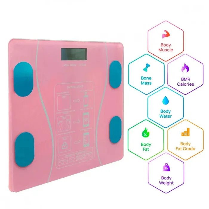 Bilancia Pesapersone Digitale Max 180 Kg in Vetro con App Bluetooth Rosa In saldo - immagine 3