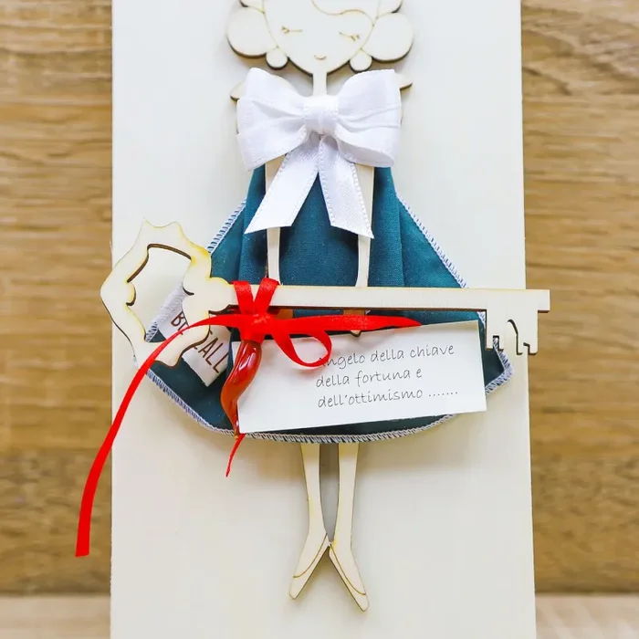 Bimba/Angelo della Chiave con Abito Verde Beccalli - immagine 3