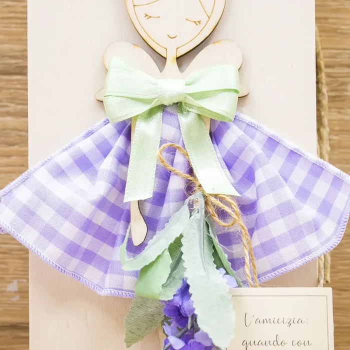 Bimba/Angelo delle Amiche, Abito a Quadri Viola Beccalli - immagine 3