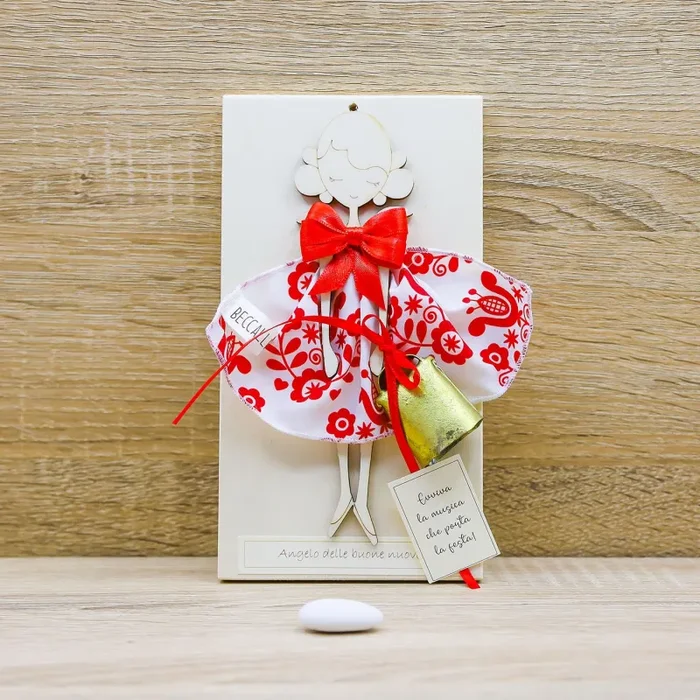 Bimba/Angelo delle Buone Nuove con Campana e Abito Floreale Beccalli Vendita calda online