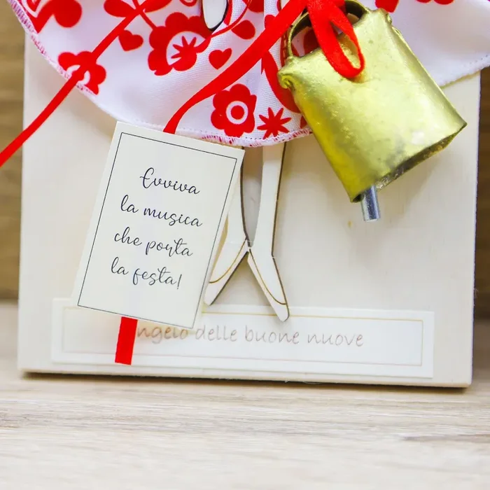 Bimba/Angelo delle Buone Nuove con Campana e Abito Floreale Beccalli Vendita calda online - immagine 3