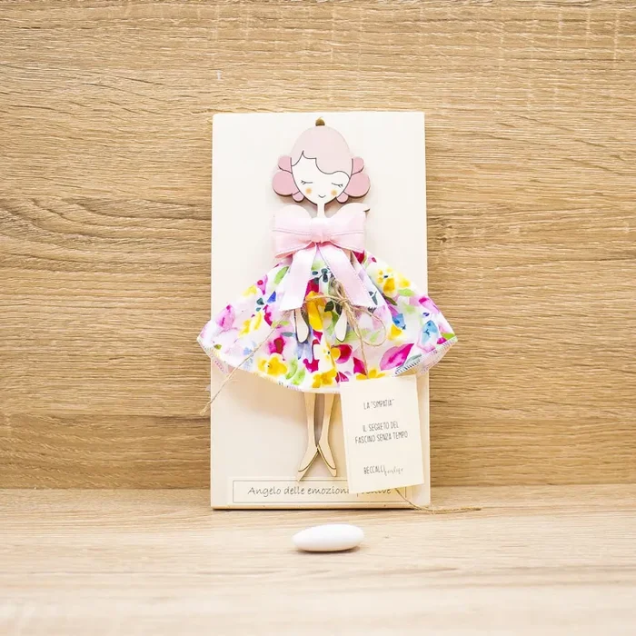 Bimba/Angelo delle Emozioni Positive, Abito con Fiori Colorati Beccalli