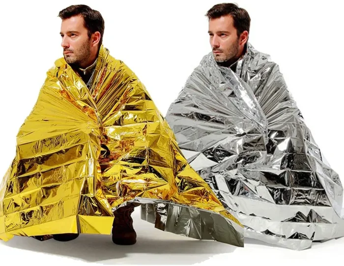Binhai Telo Termico Sopravvivenza, Coperte di Emergenza, Coperta Termica,Coperte d’emergenza 52″x 83″ (Confezione da 2)