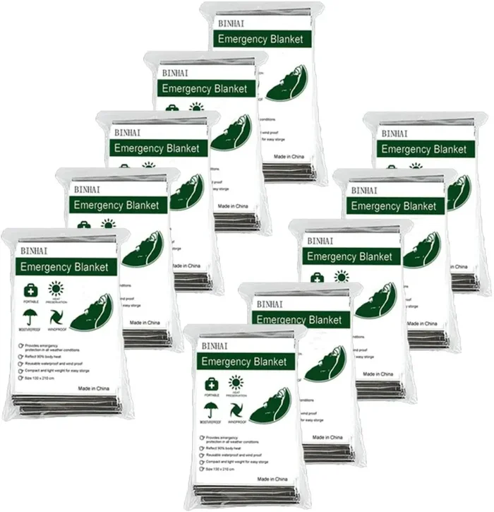 Binhai Telo Termico Sopravvivenza, Coperte di Emergenza, Coperta Termica,Coperte d’emergenza 52″x 83″ (Confezione da 2) - immagine 2