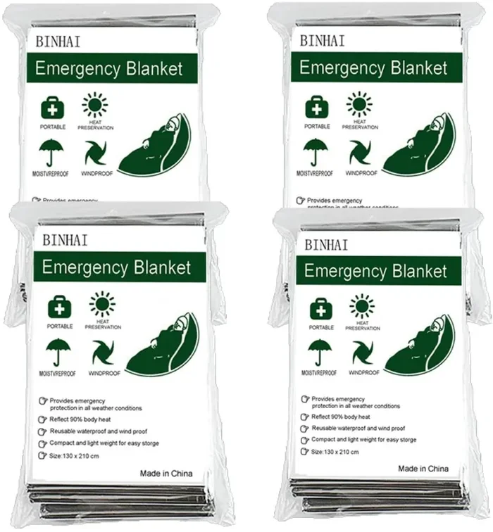 Binhai Telo Termico Sopravvivenza, Coperte di Emergenza, Coperta Termica,Coperte d’emergenza 52″x 83″ (Confezione da 2) - immagine 3