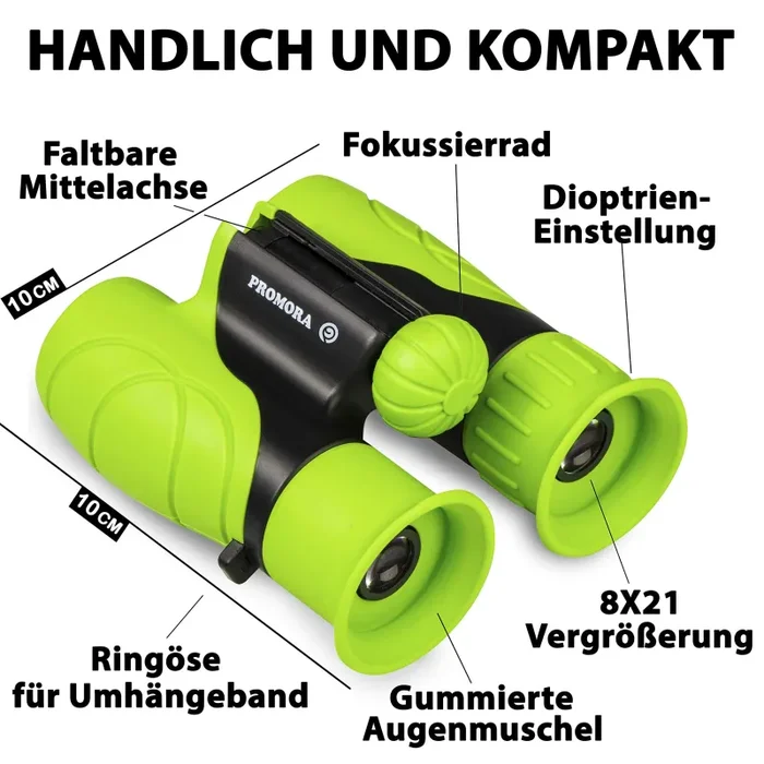 Binocolo Bambini – Regalo ottimale per Natale – Forte ingrandimento 8X21 – Set Esploratore Completo con Lente d’Ingrandimento e Bussola – Giochi per bambino e bambina di 3 β 12 anni - immagine 3