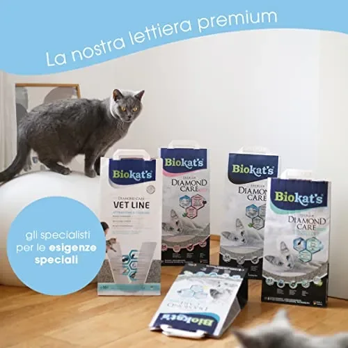 Biokat’s Diamond Care Fresh profumata, Lettiera per gatti a grana fine con carbone attivo e aloe vera, 1 Sacco, 1 x 10 L - immagine 2