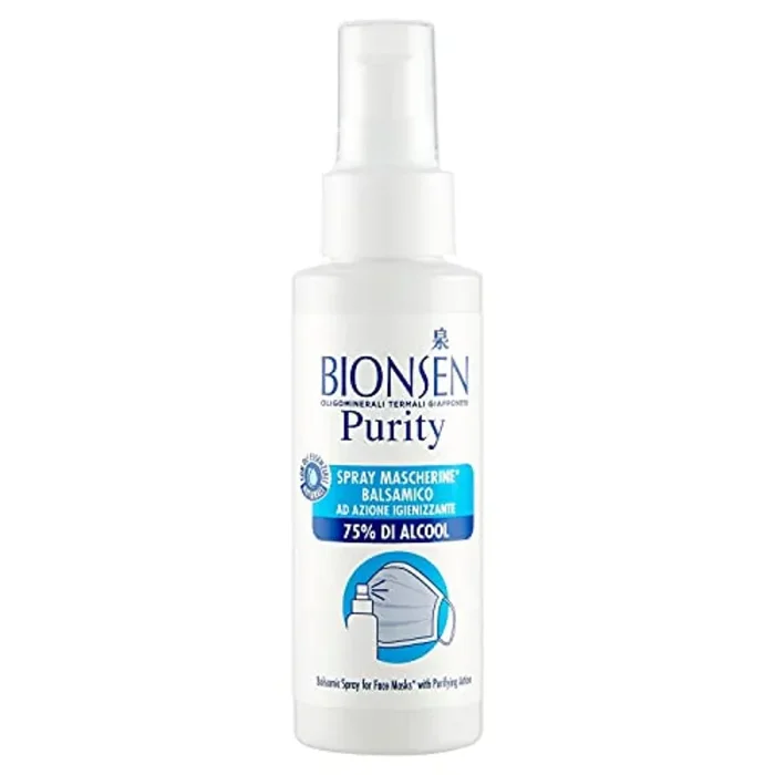 Bionsen Purity Spray Igienizzante per Mascherine, Spray per Mascherine Riutilizzabili, A base di Alcool Etilico al 75% e Clorexidina, Formato 70 ml