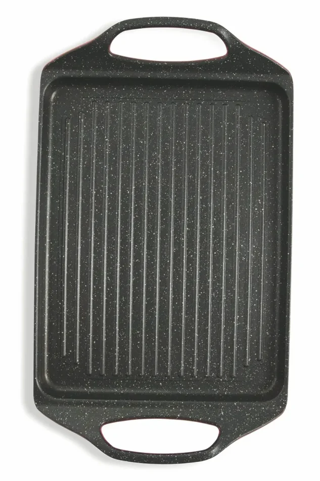 Bistecchiera Rettangolare Antiaderente in Alluminio 42x24cm Soriani Rouge - immagine 3