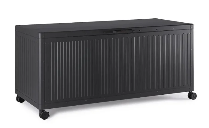 Bizzotto Baule Ocean con Ruote H 70 Cm L 72 Cm L 164,8 Cm Antracite