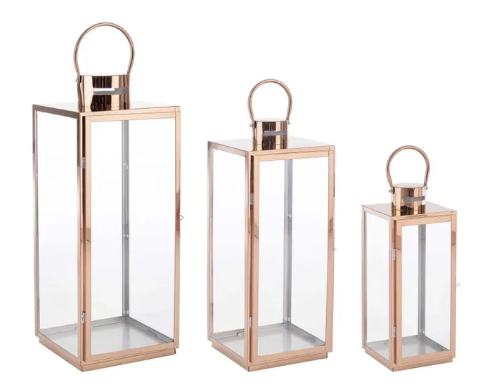 Bizzotto Set 3 Lanterna Alban Rame
