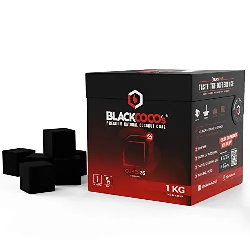 BLACKCOCO’s – 1 KG Carbone Naturale di Prima Qualità per Narghilè e BBQ –…