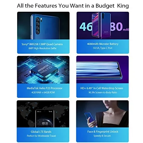 Blackview A80 pro 4G Cellulare Smartphone Offerte, 6,49’’ HD +, PRO, Nero - immagine 3