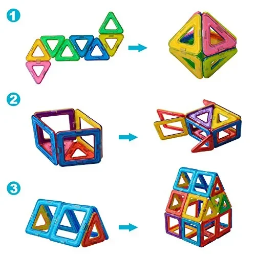 Blocchi Magnetici Giocattoli,McDou Set magnetici da costruzione, Blocchetti… Online - immagine 3