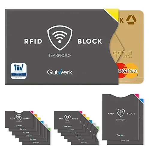 Blocco RFID | Custodia Protettiva NFC Antistrappo [12+2 pezzi] | Carte di…