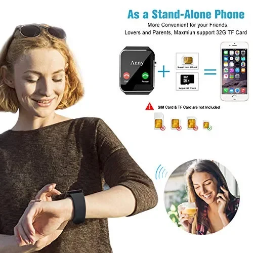 Bluetooth Smartwatch con Camera,Smart Watch Phone Smart - immagine 2