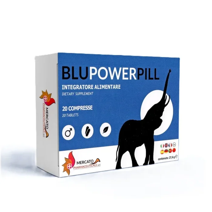 BLUPOWERPILL® Integratore per Uomo – Energia, Vigore, Vitalità, Supporto Maschile, Benessere Mentale – con Maca Peruviana, Taurina, Tribulus Terrestris, Zinco – 20 Compresse Naturali Made in Italy