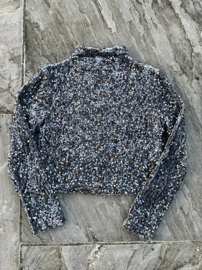 BLUSA CROP PAILETTES - immagine 3