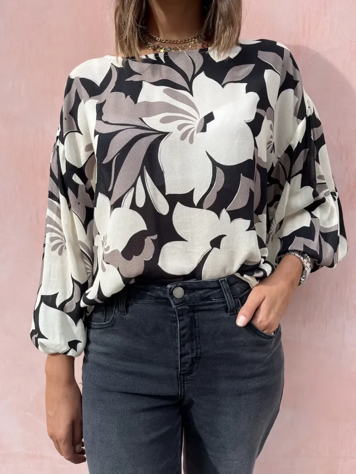 BLUSA OVER STAMPATA In saldo