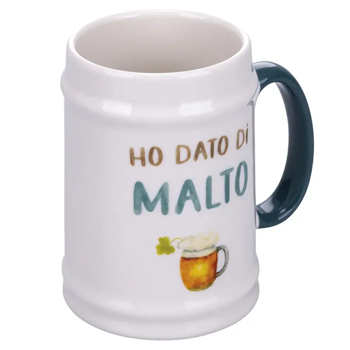 Boccale Birra Ø8×13 cm in New Bone China VdE Tivoli 1996 Le Travisate Bianco