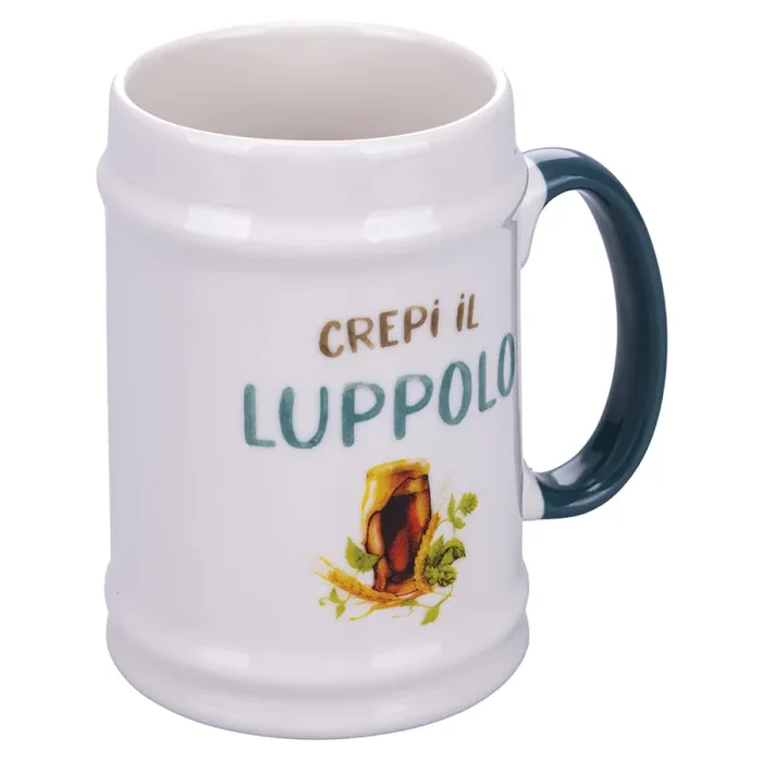 Boccale Birra Ø8×13 cm in New Bone China VdE Tivoli 1996 Le Travisate Bianco