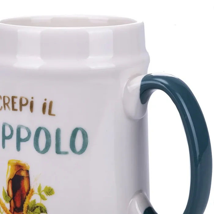 Boccale Birra Ø8×13 cm in New Bone China VdE Tivoli 1996 Le Travisate Bianco - immagine 3