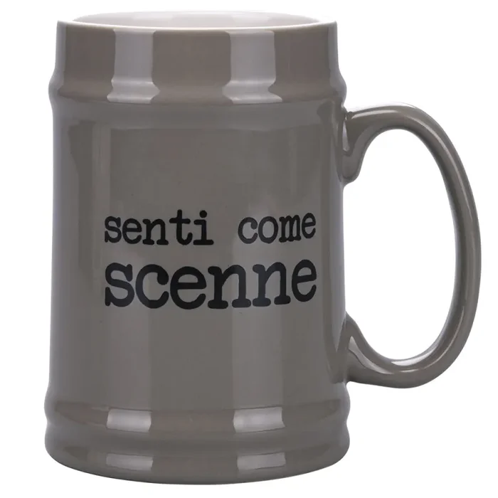 Boccale di Birra Ø8×13 cm in New Bone China VdE Tivoli 1996 Spqr grigio - immagine 2